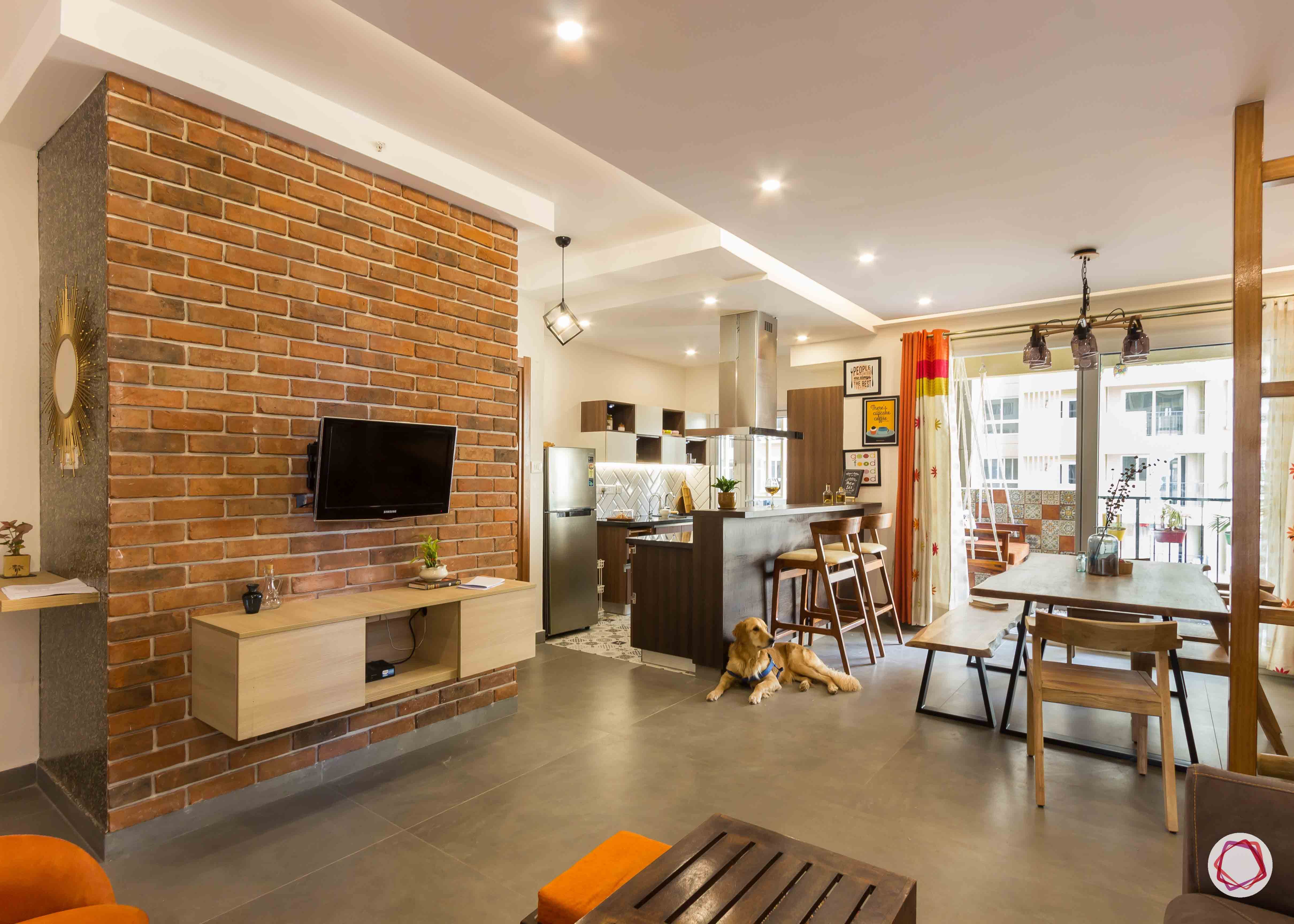 Best interior designers in bangalore_exposed-brick-wall-TV-unit