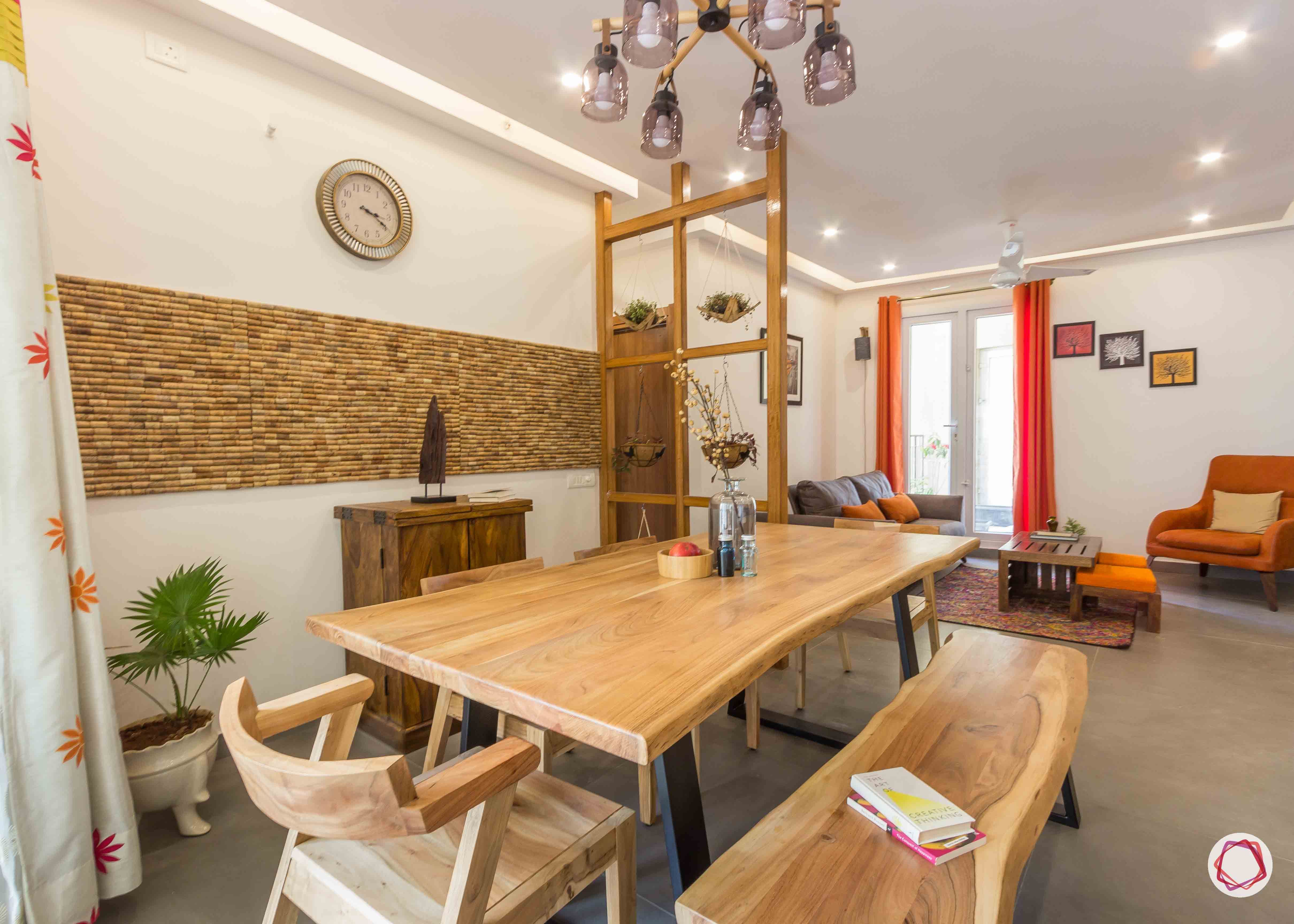Best interior designers in bangalore_dining room-industrial-wooden-bench