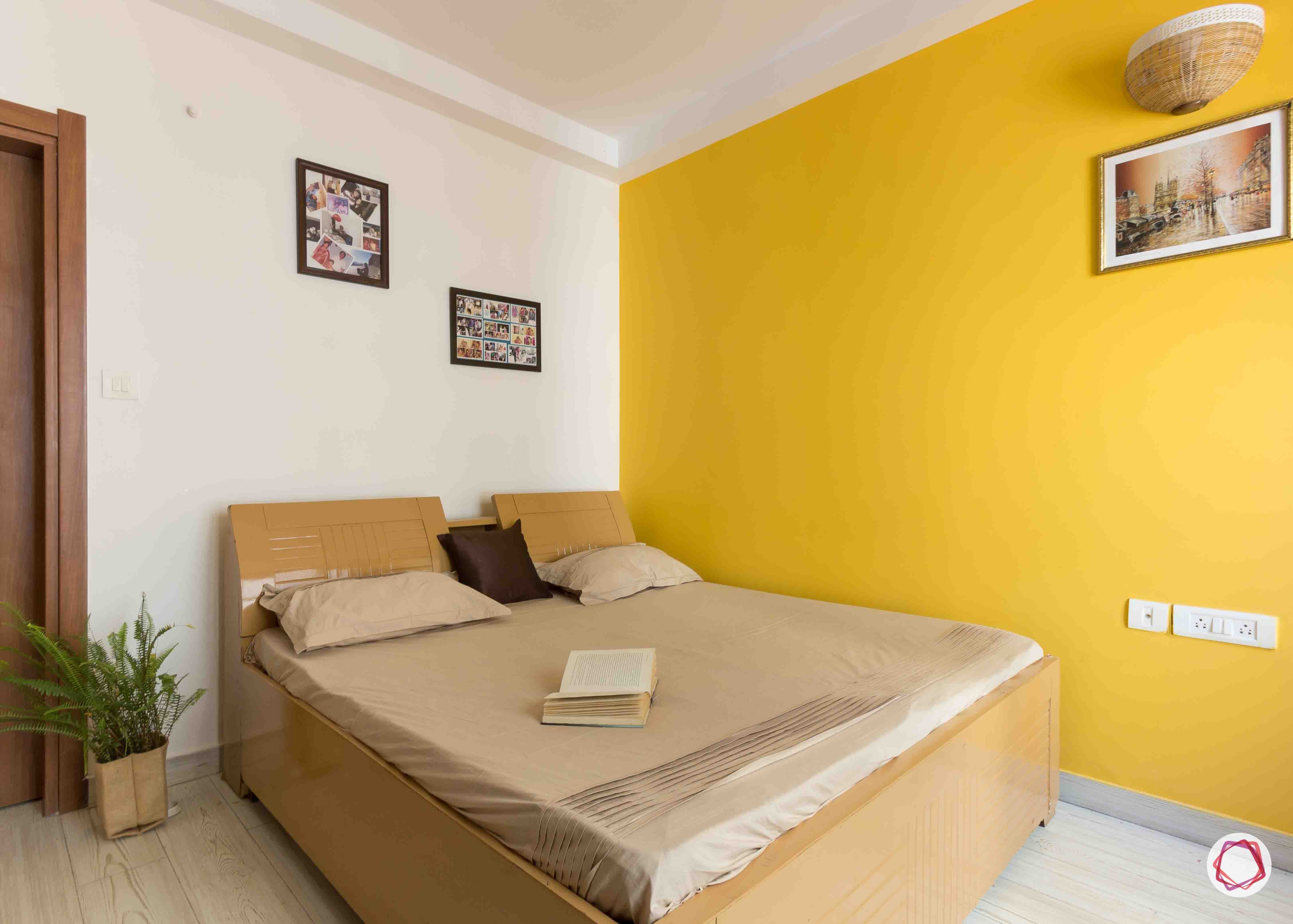 Best interior designers in bangalore_guest-bedroom-yellow-wall