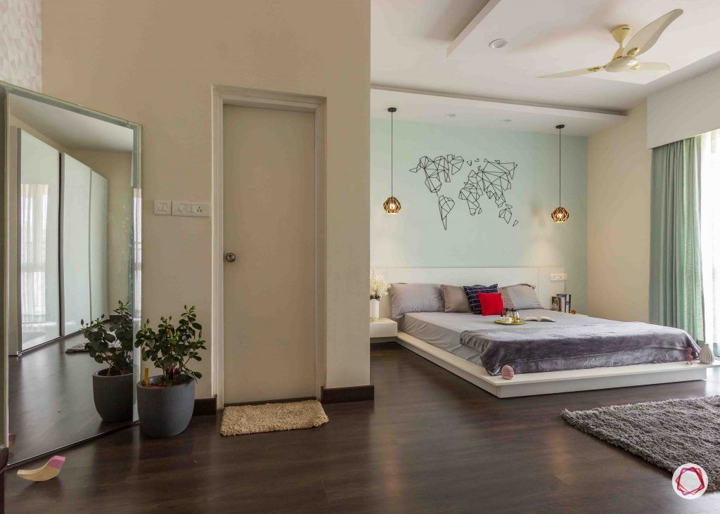 modern house design bedroom mirror