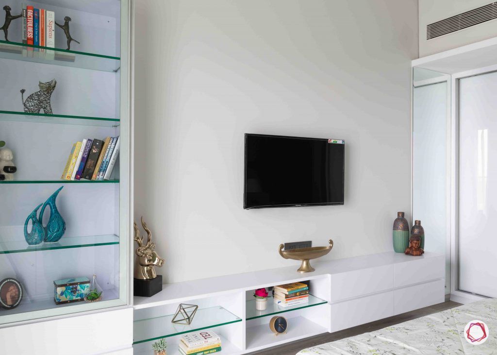 apartment design_minimal tv unit-glass book racks