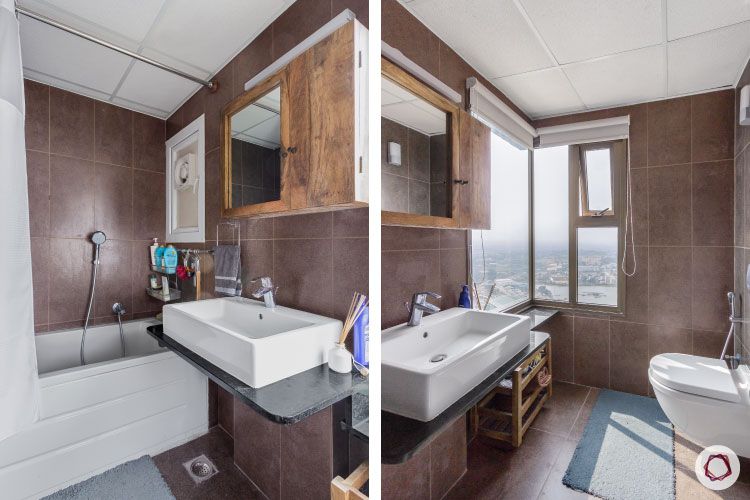 modern design_brown bathroom tiles