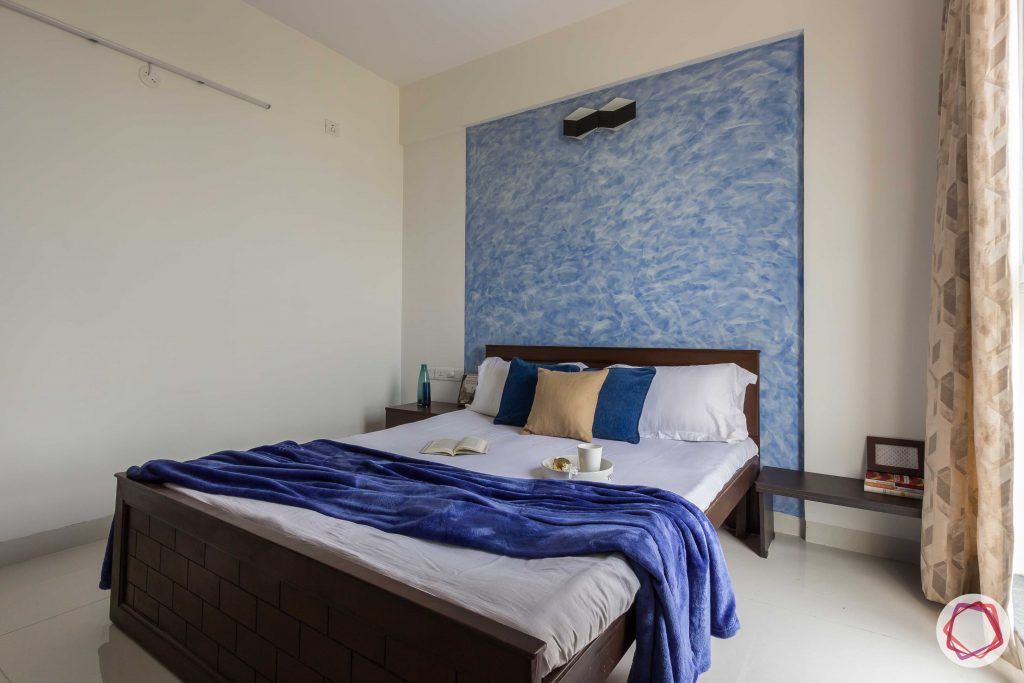bachelor pad interior design blue bedroom