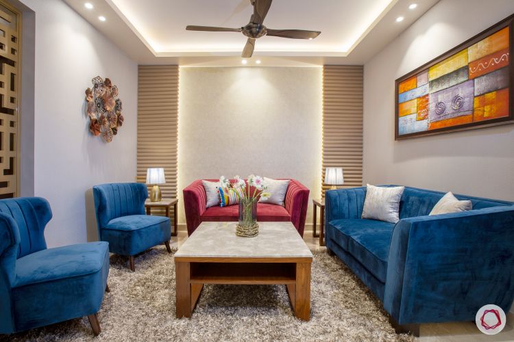 New home design in Dwarka_living room sofas
