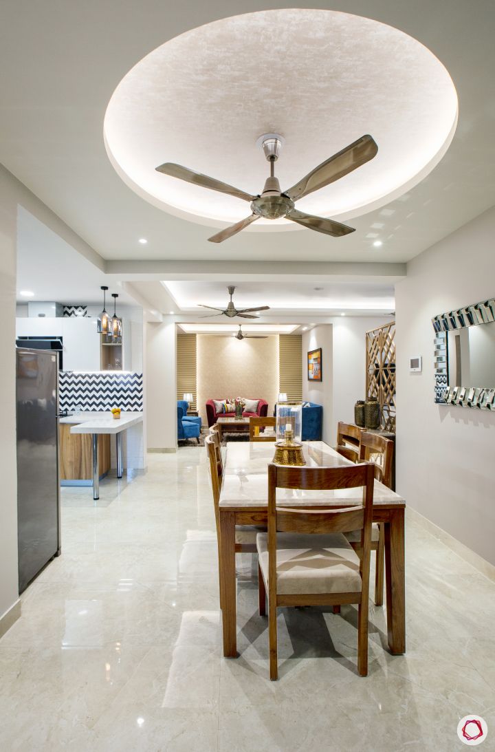 New home design in Dwarka_dining room ceiling view