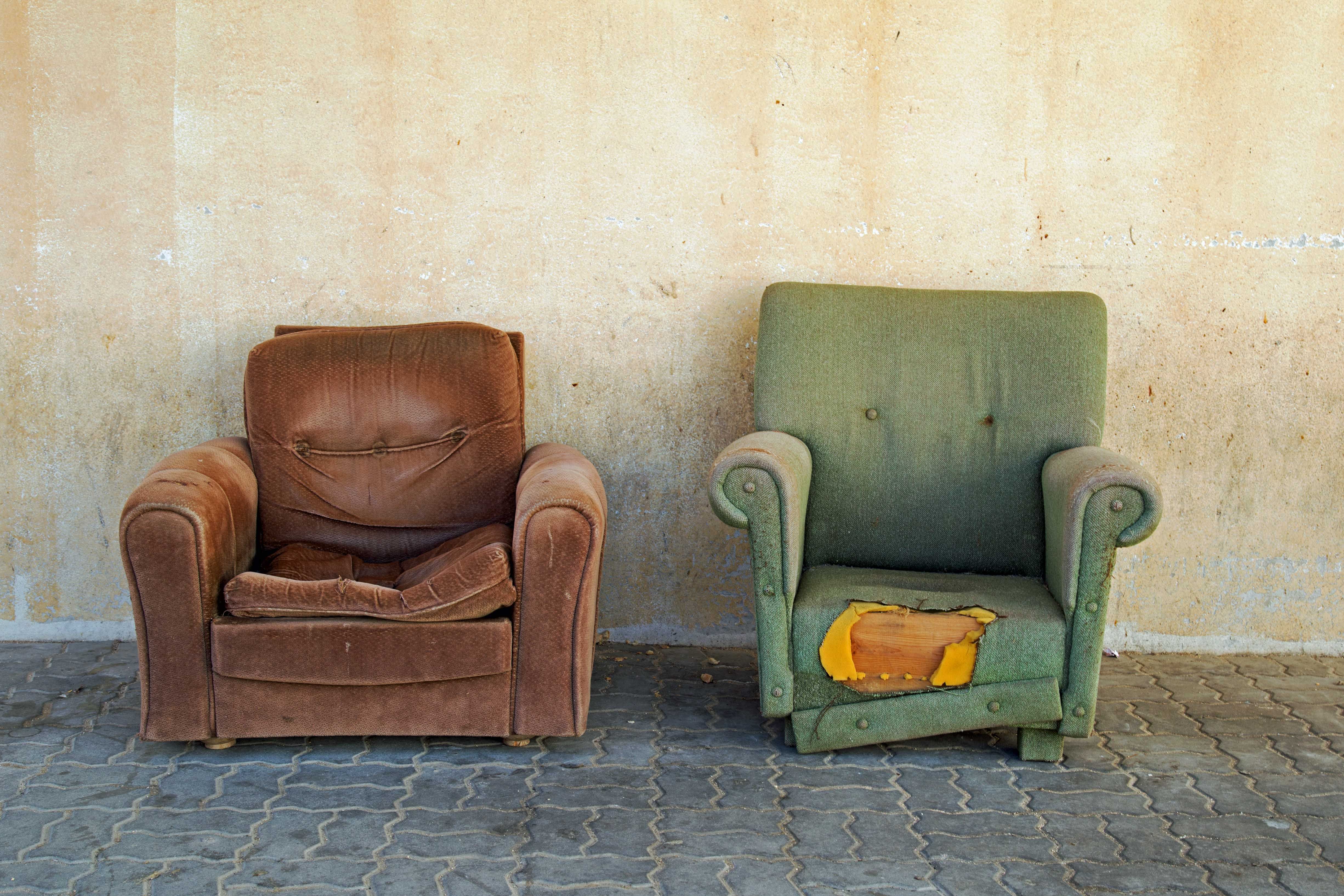 How to make your old furniture look good_torn foam