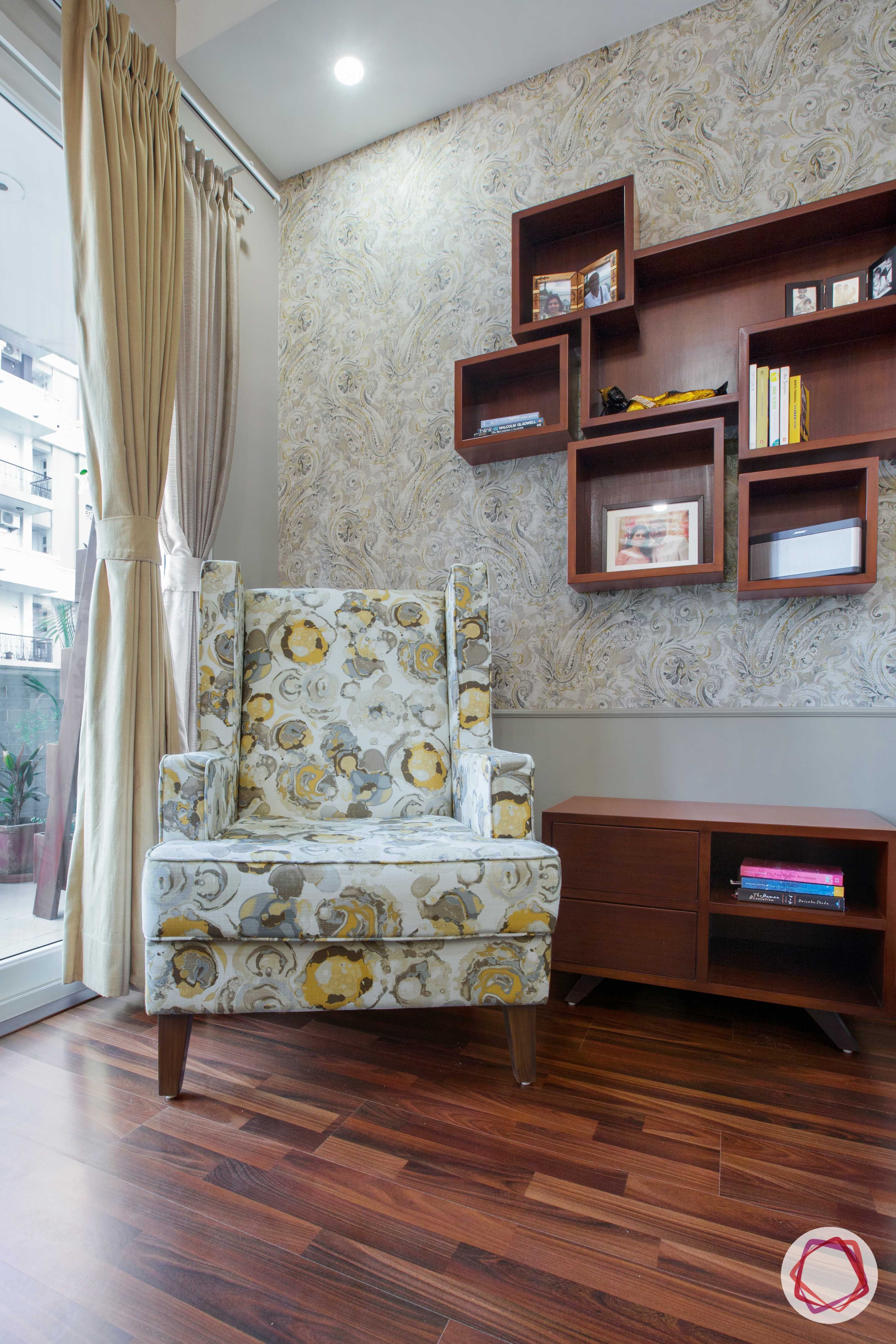 Prateek Stylome-accent chair designs-wooden shelves designs
