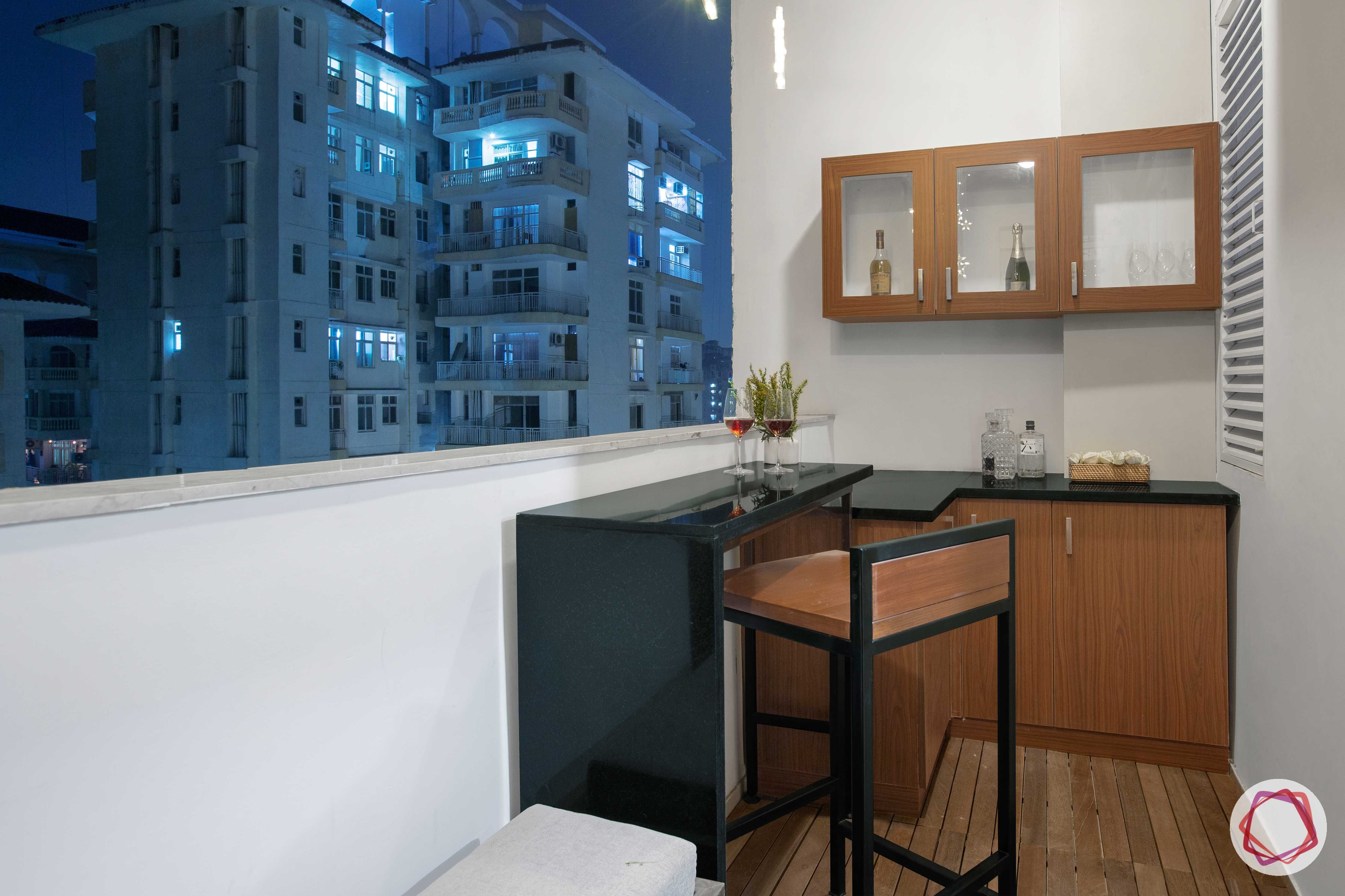 Prateek Stylome-bar unit in balcony-sky deck designs