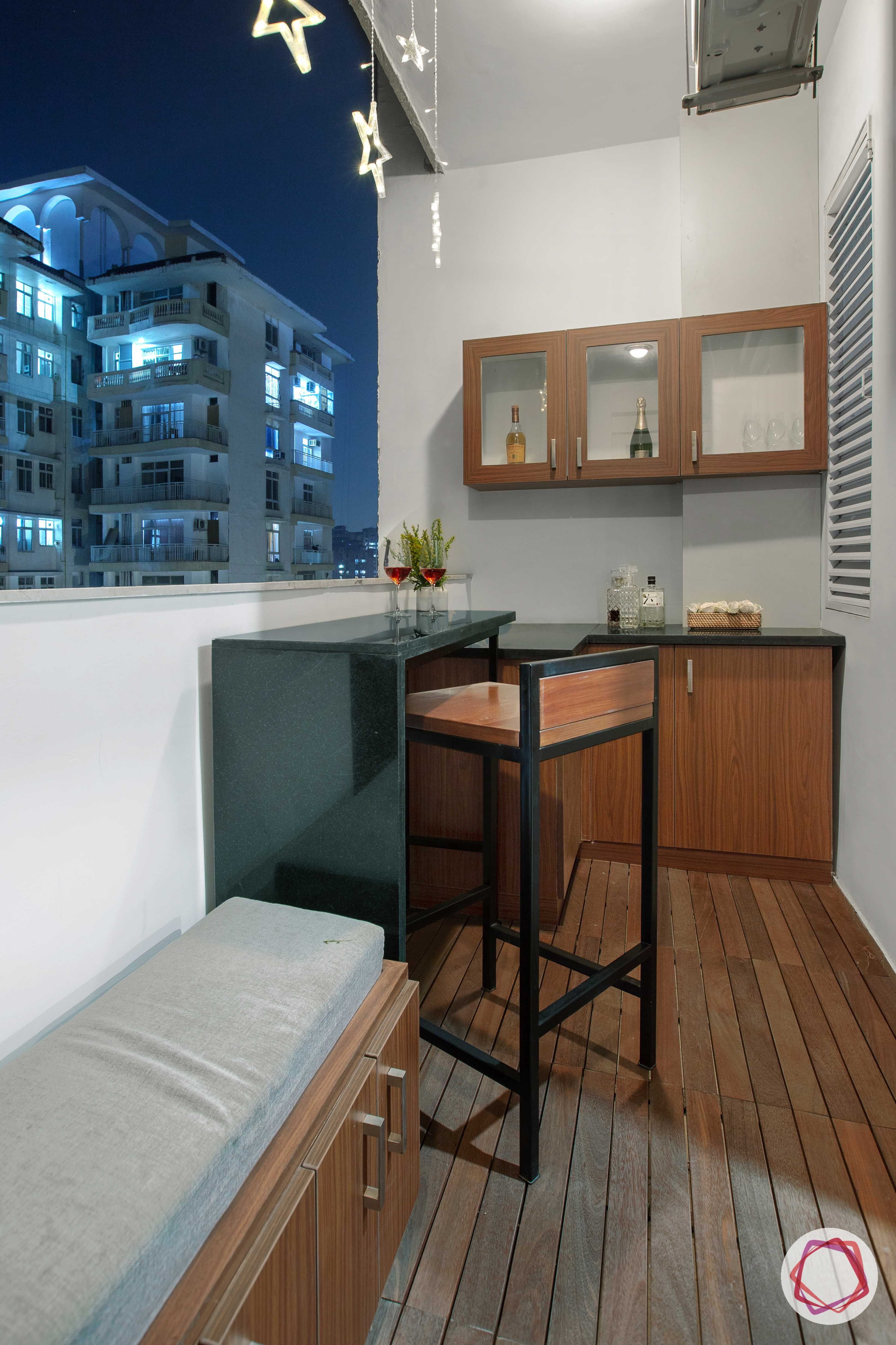 Prateek Stylome-bar counter balcony-wooden flooring designs