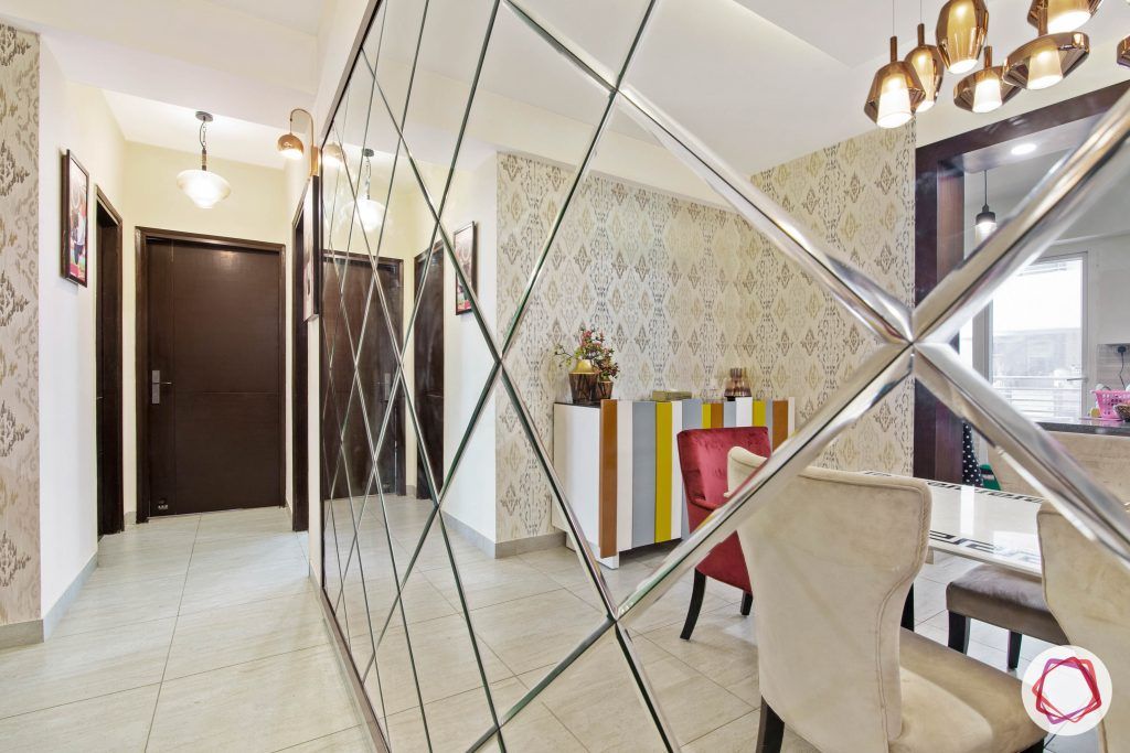 beautiful home design dining room mirror panel