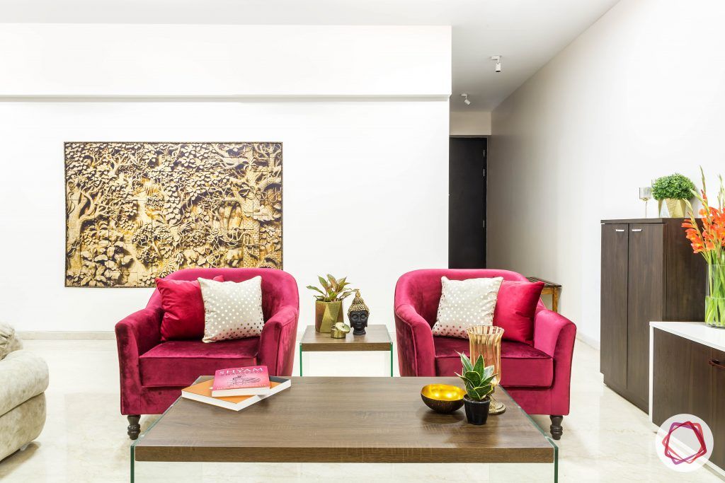 Oberoi esquire_living room magenta accent chairs