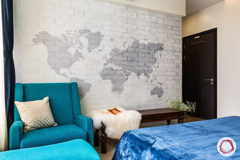 Oberoi esquire_daughters  room world map wall