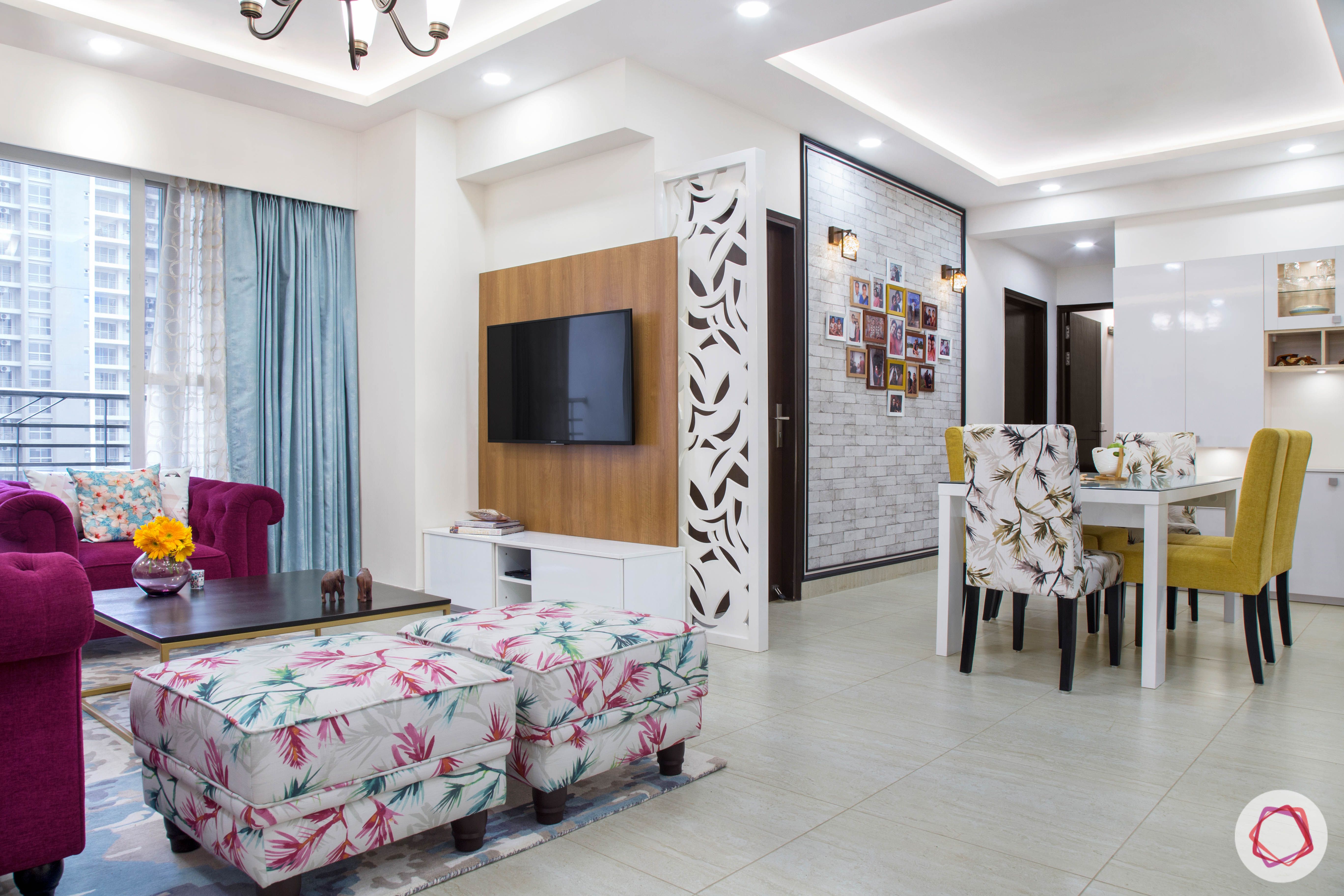 Cleo county noida_home entrance view with combined living and dining room