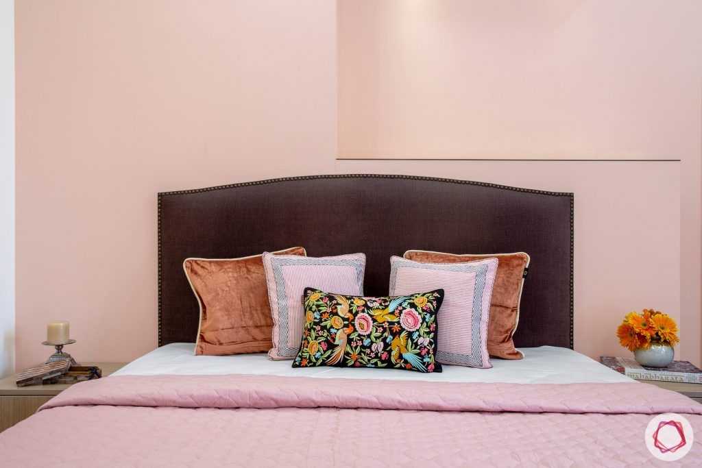Cleo county noida_peach pink wall for parents room