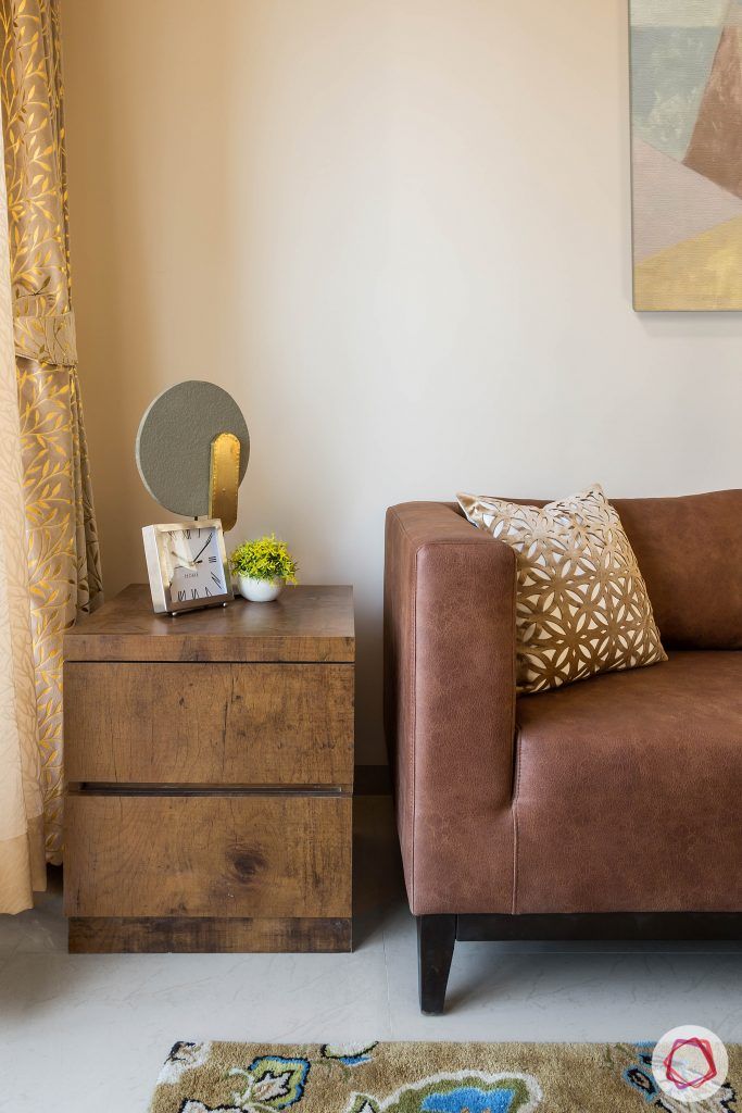2BHK interior_leather sofa