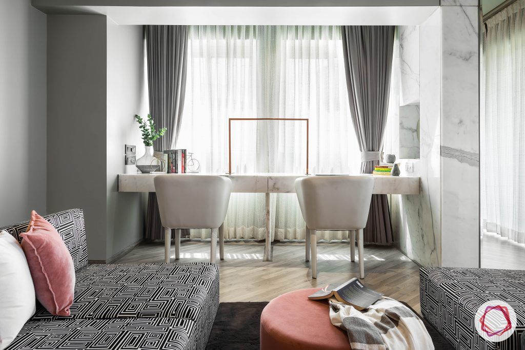 4bhk house plan-master bedroom designs-bedroom seating ideas-bedroom seating furniture-bedroom couches-marble table-leather chair designs-study chair designs