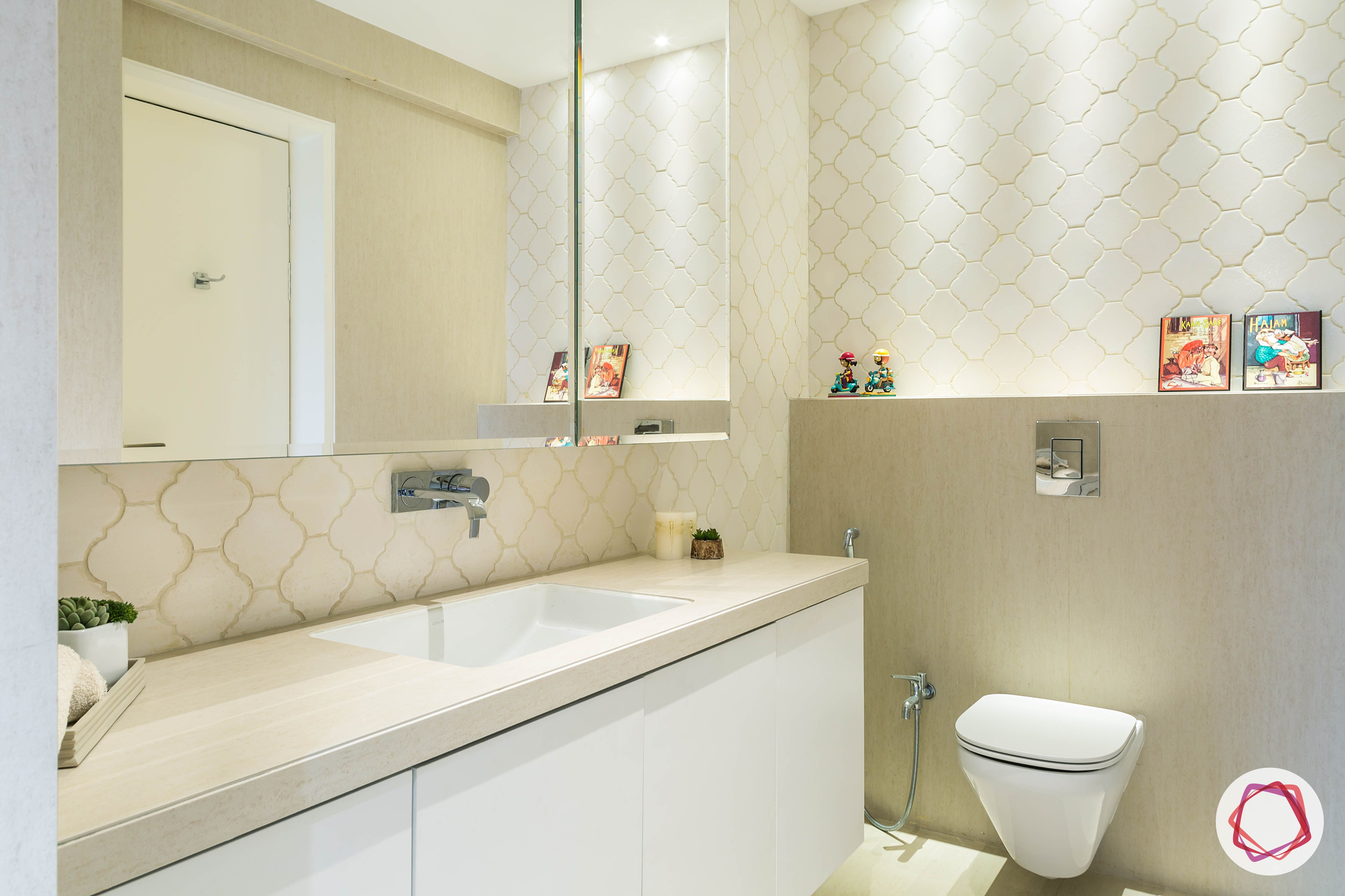 4bhk house plan-bathroom designs-bathroom tiles-moroccan tiles-vanity unit