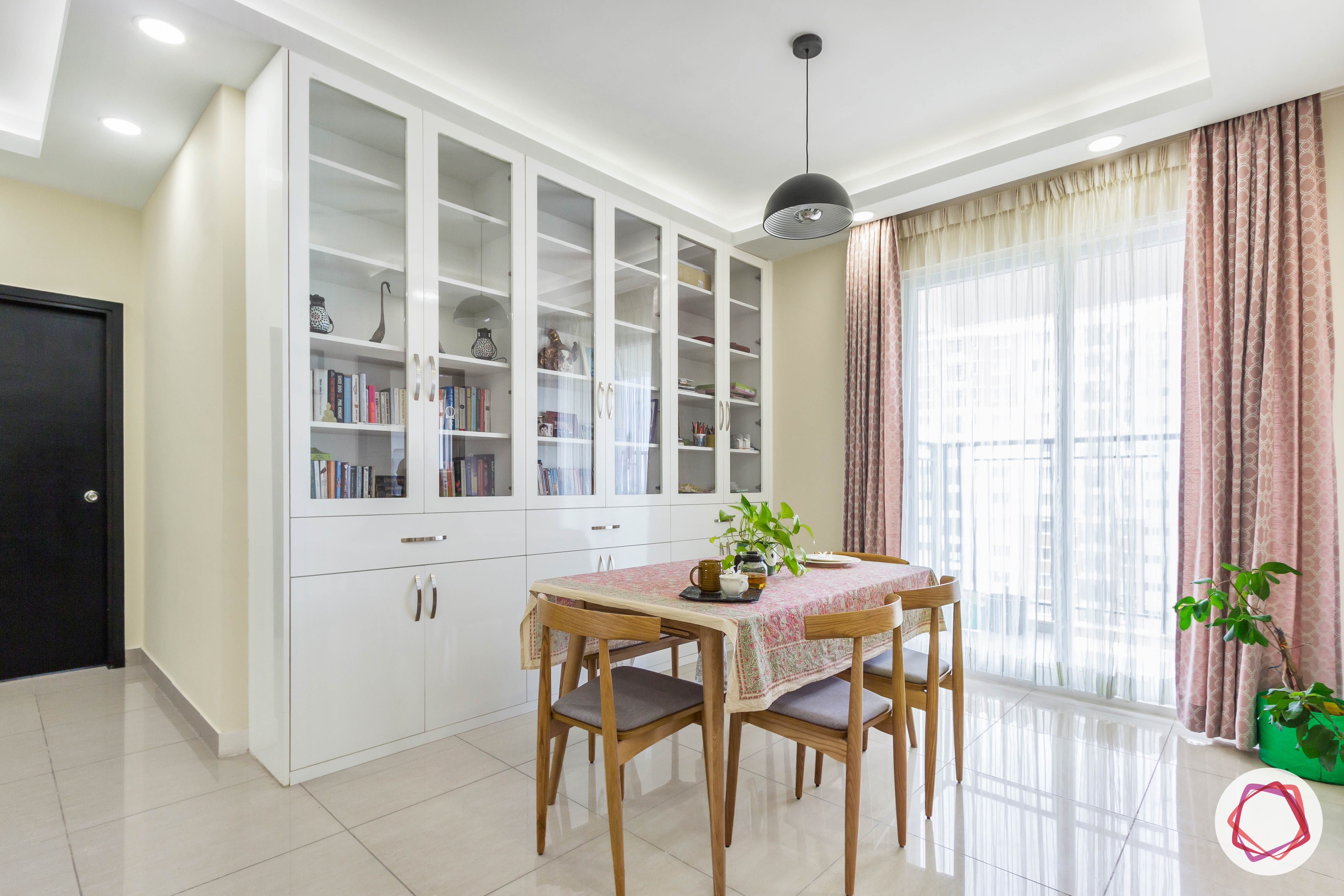 minimalism-minimal decor-bookshelf designs-4-seater dining set-white cabinet designs