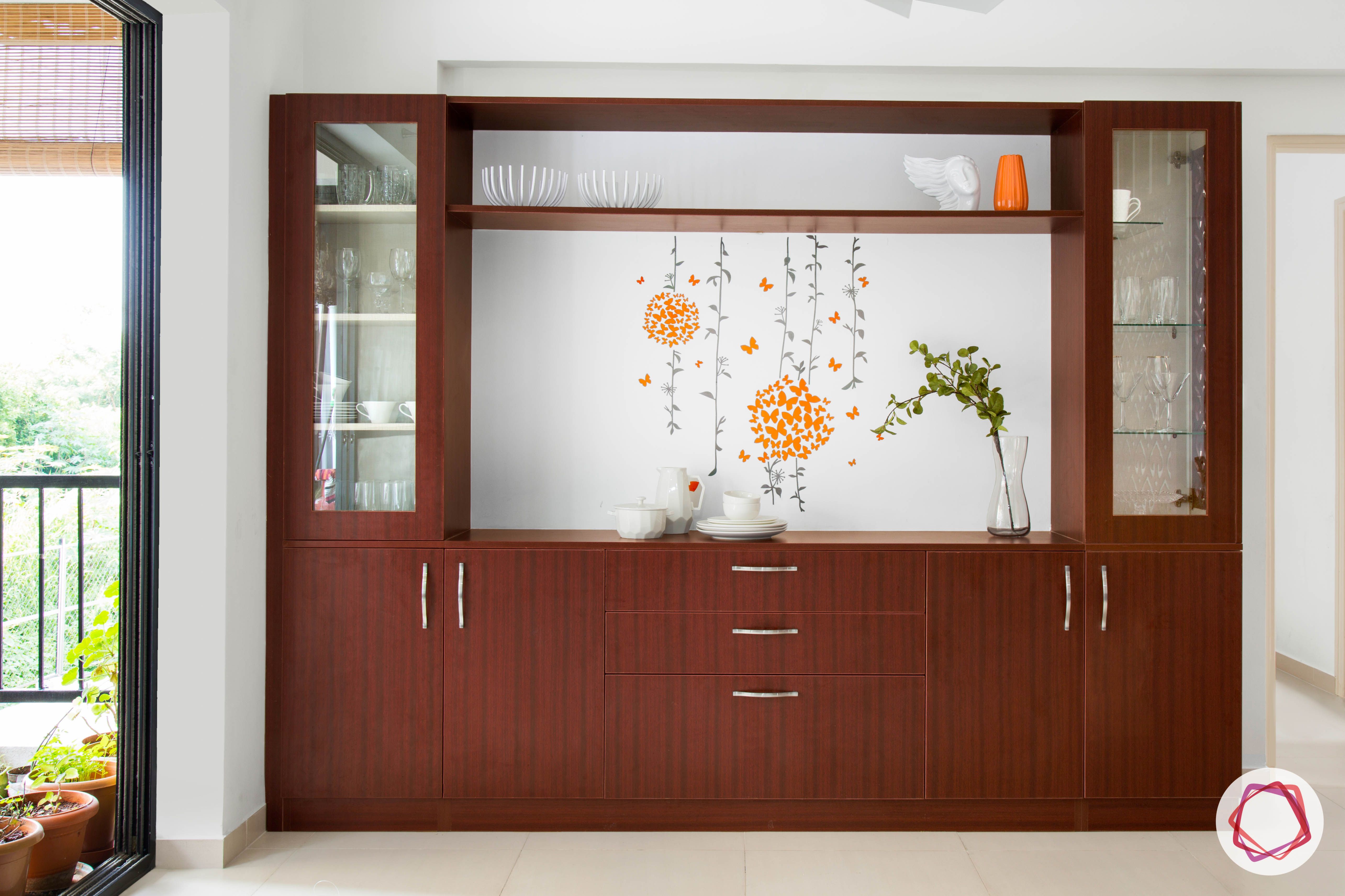 minimalism-minimal decor-indian minimalist home-crockery cabinet designs