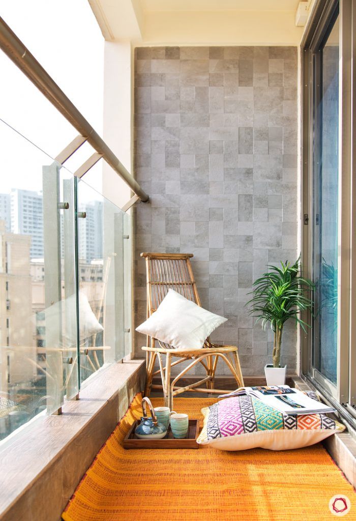 interior design questions-balcony-chair-tile-wall-rug-pillow-tea-set