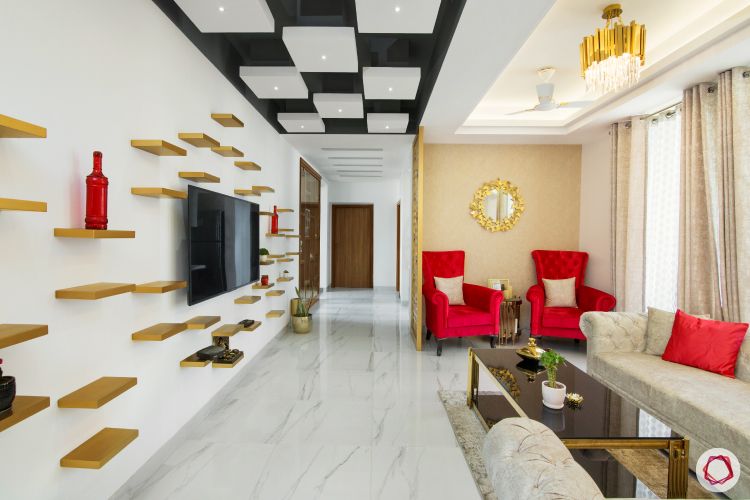 false ceiling ideas-box ceiling-trendy ceiling-black and white-checkered ceiling