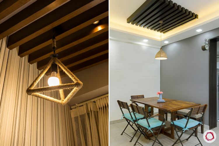 false ceiling ideas-wooden slats-wooden false ceiling-wooden rafters