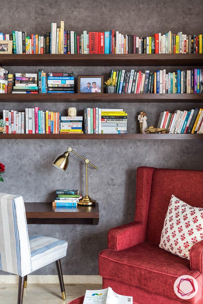 lodha group-reading corner design-book shelf designs-reading chair for bedroom