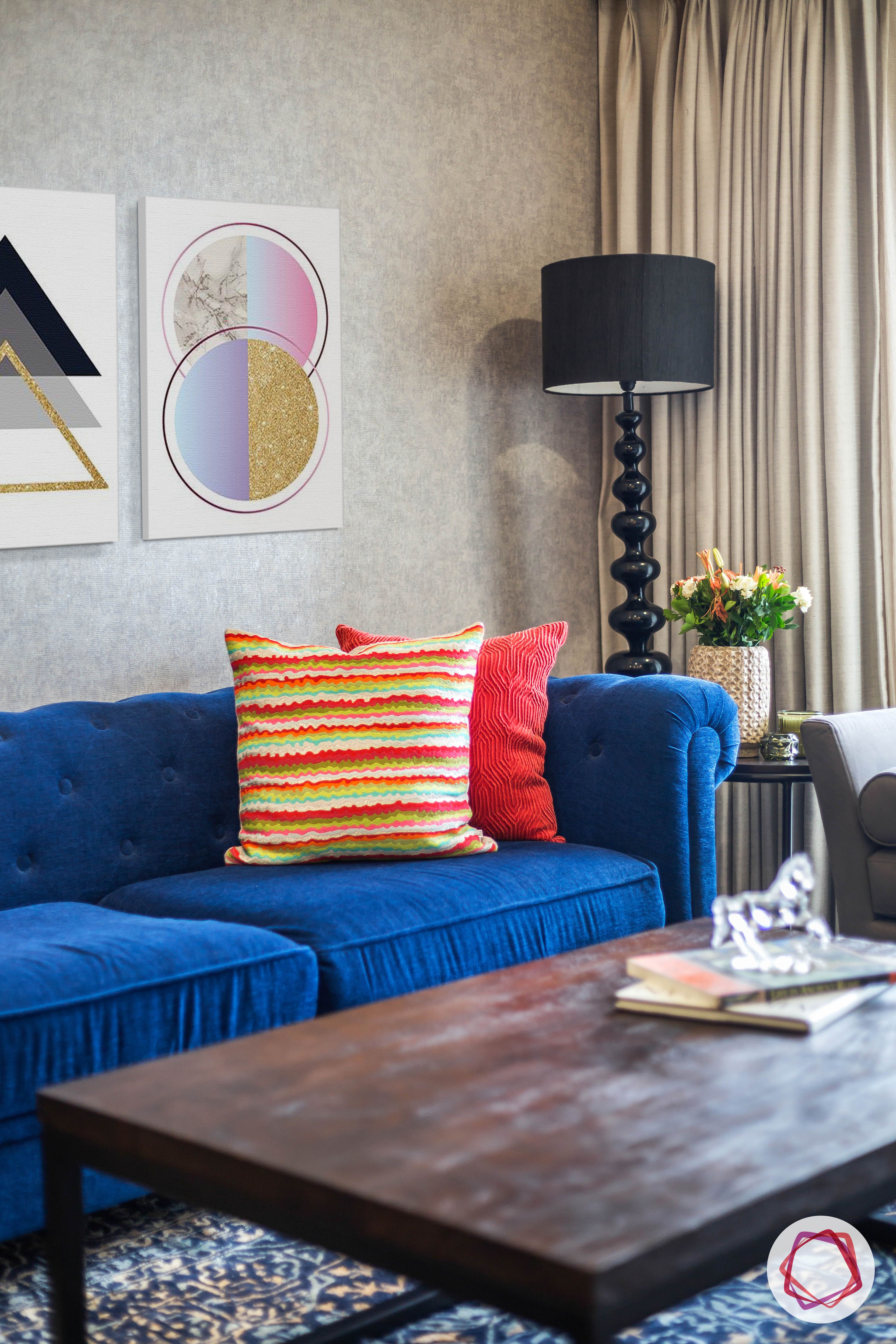 lodha group-living room designs-blue sofa designs-floor lamp for living room