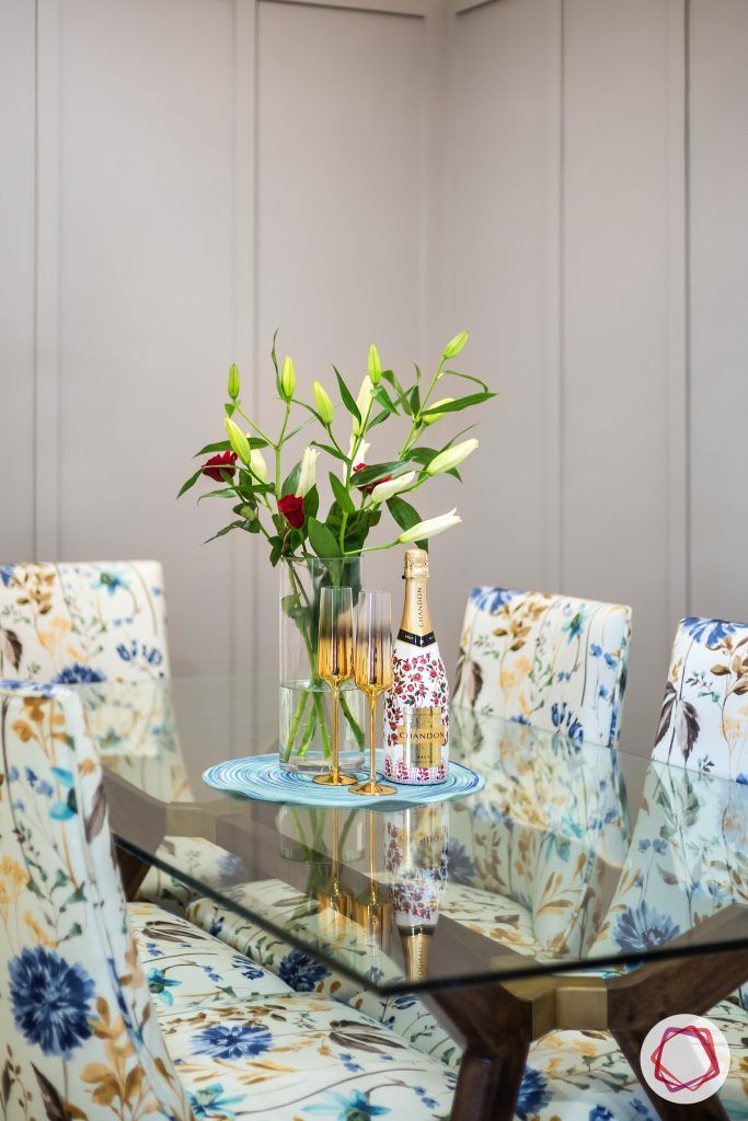 lodha group-dining room designs-glass dining table-dining set for 6