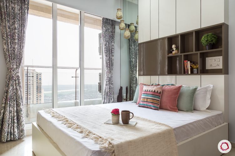 best interior designers in mumbai-guest room-balcony-white bed