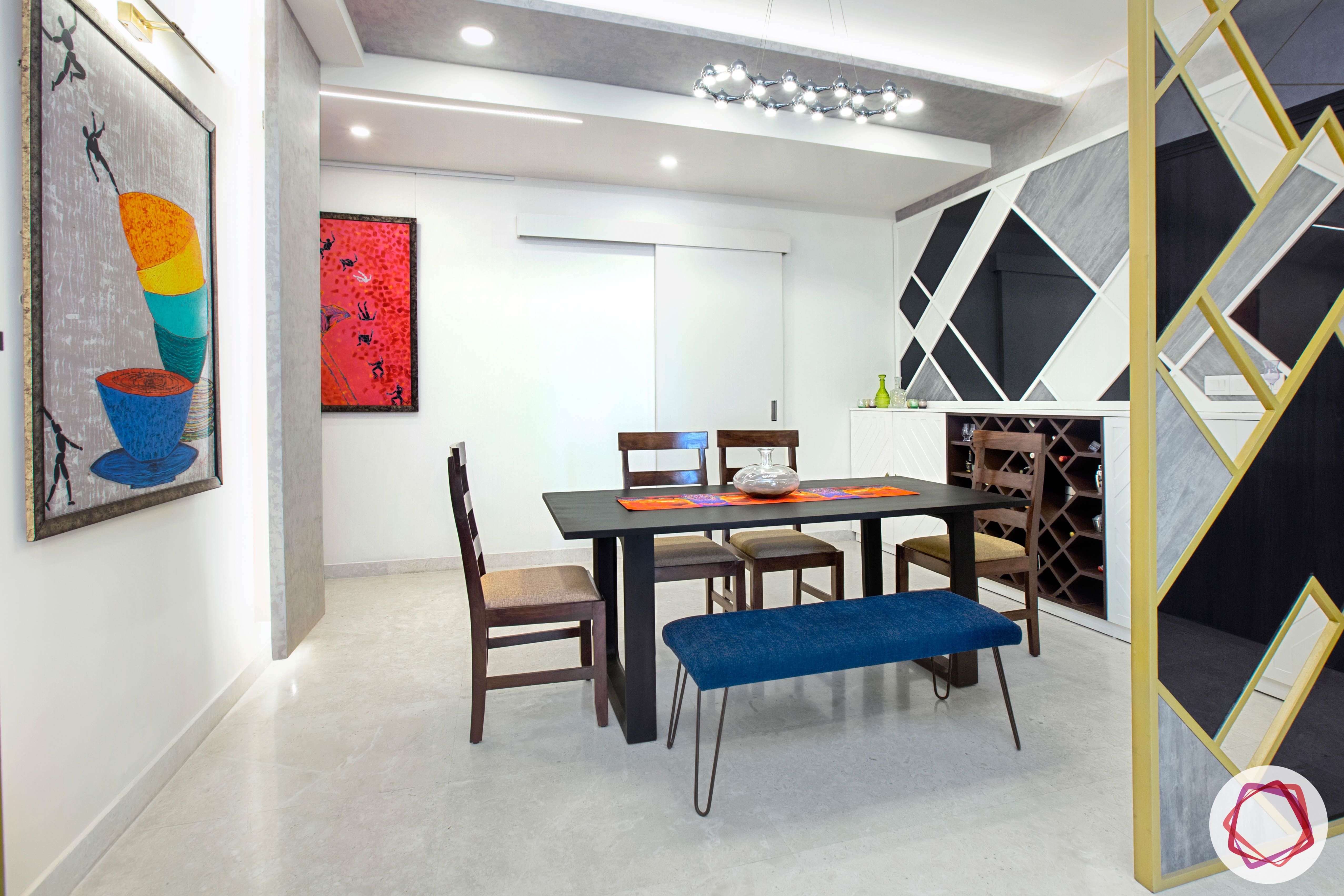 best-interior-designers-in-gurgaon-partition-designs-dining-set-with-bench-bar-unit-designs