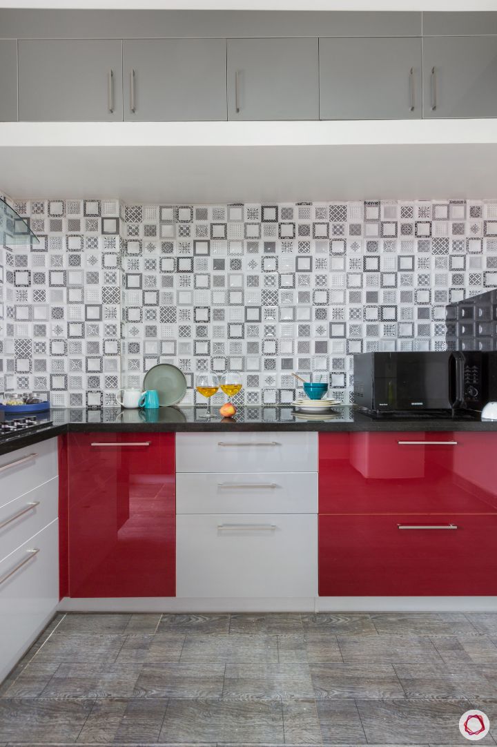 home bangalore-modular kitchen-red and white kitchen-acrylic cabinets