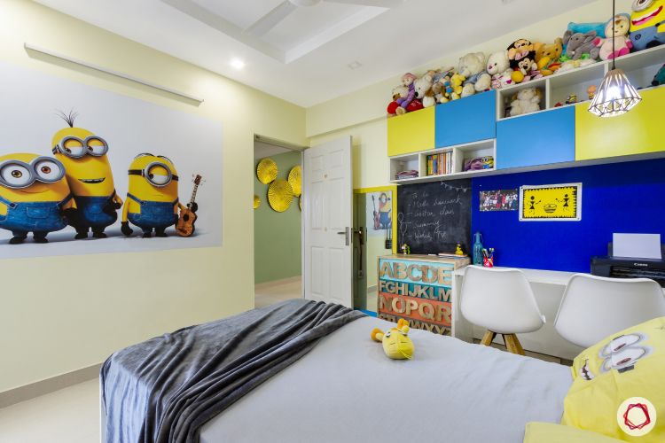 home bangalore-kids bedroom-minion theme-minion wallpaper