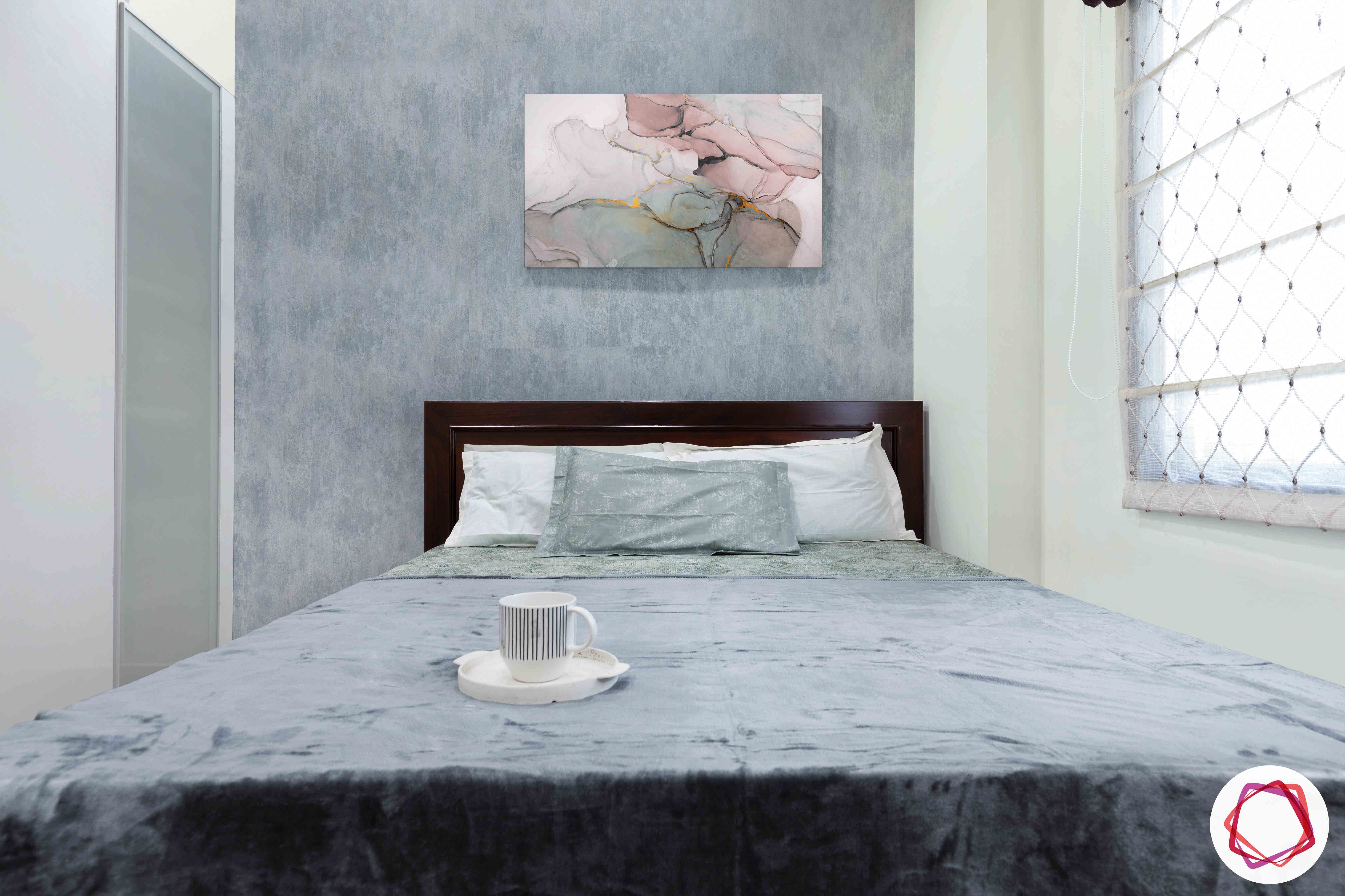 grey wallpaper designs-wooden bed designs