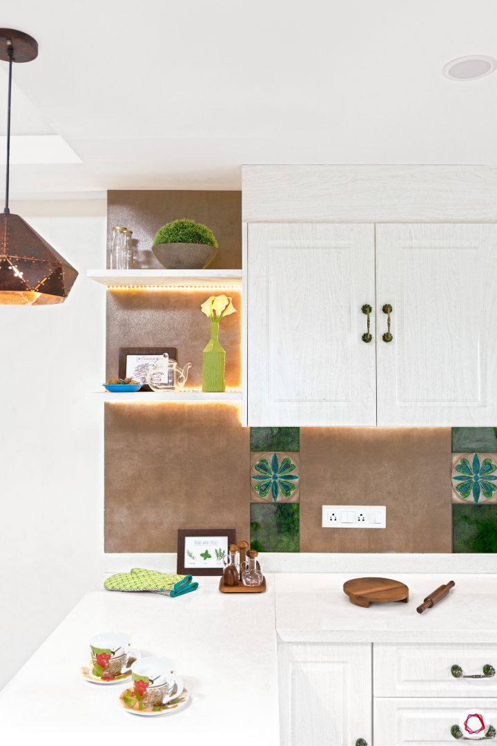 indian kitchen-white kitchen designs-open shelves for kitchen