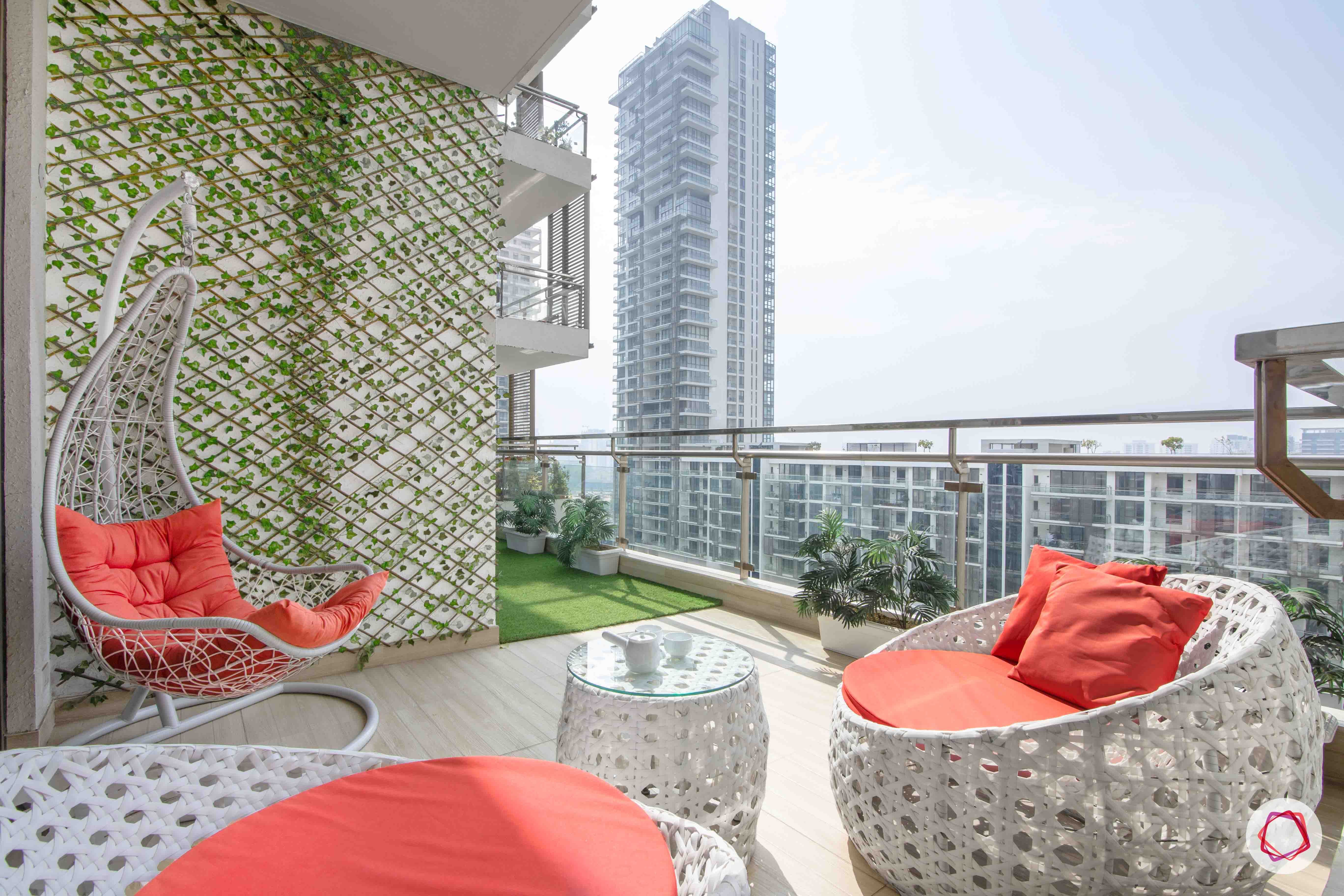 duplex house images-balcony seating ideas-balcony garden ideas-swings for balcony