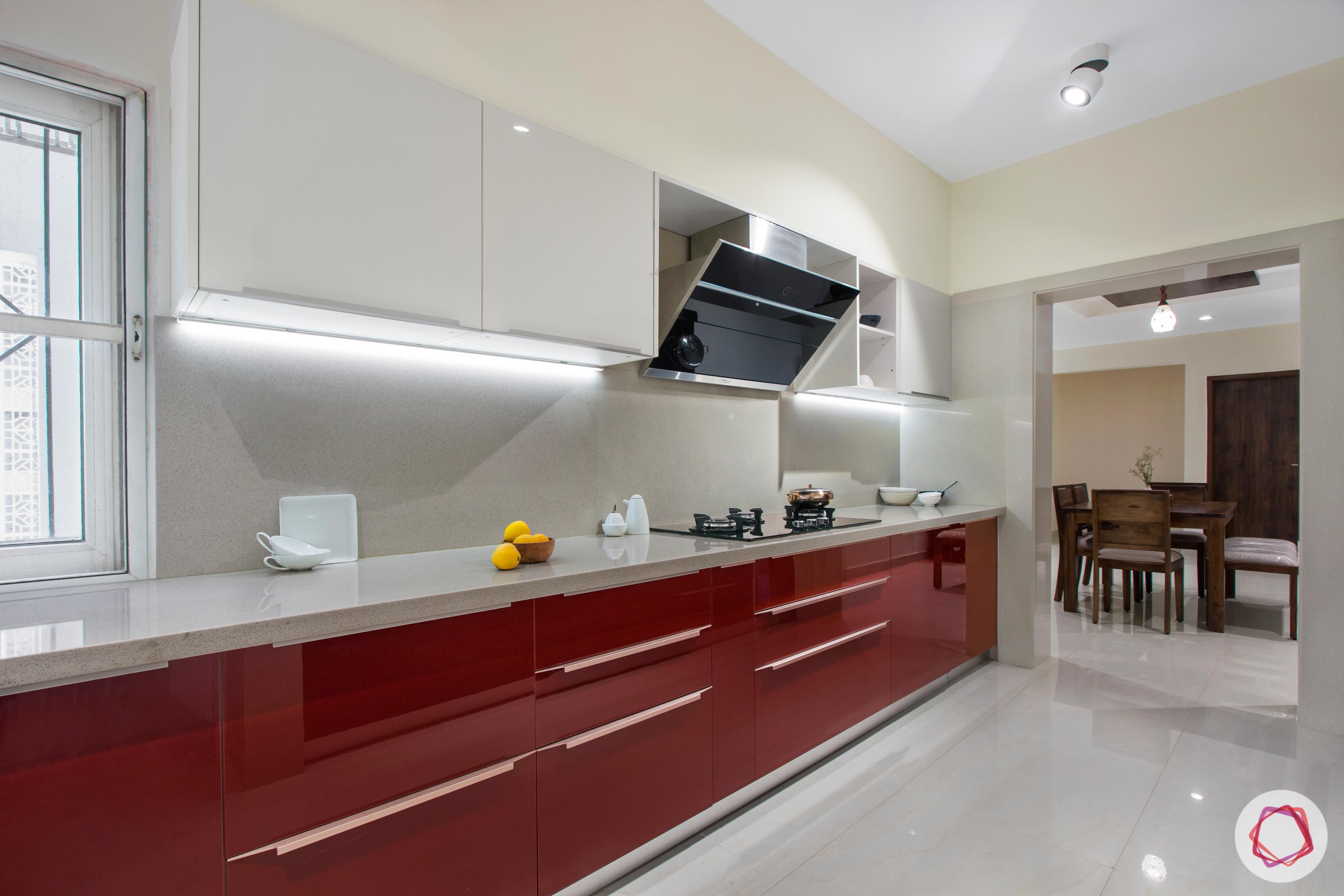 Brigade Millennium-Red-White-Kitchen-cabinets-countertop-light-floor