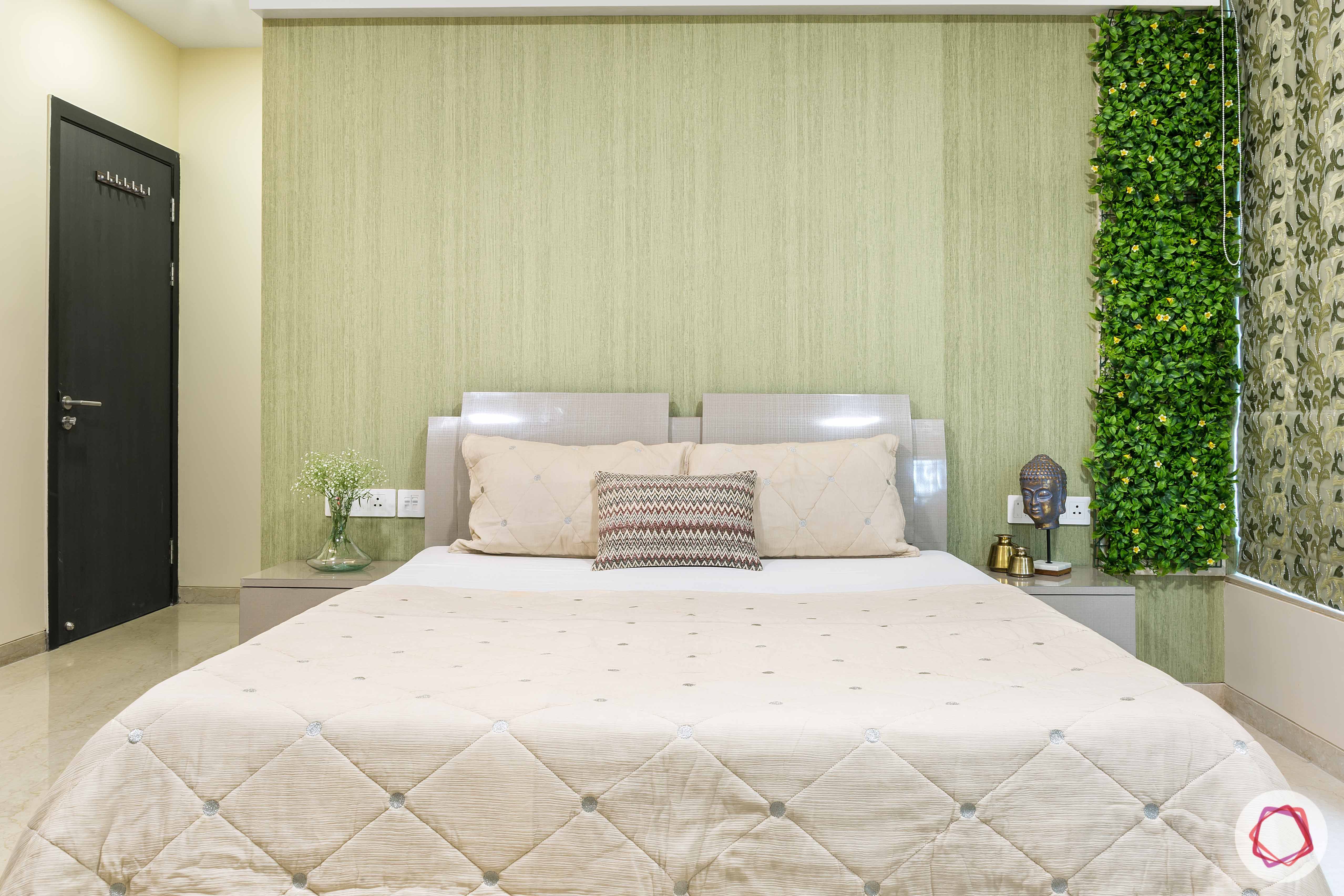 bedroom-grass panel-artificial turf-green bedroom