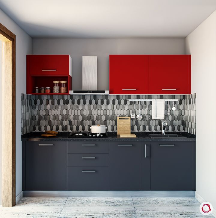 color schemes for your kitchen-two toned kitchen designs-red and black kitchen designs