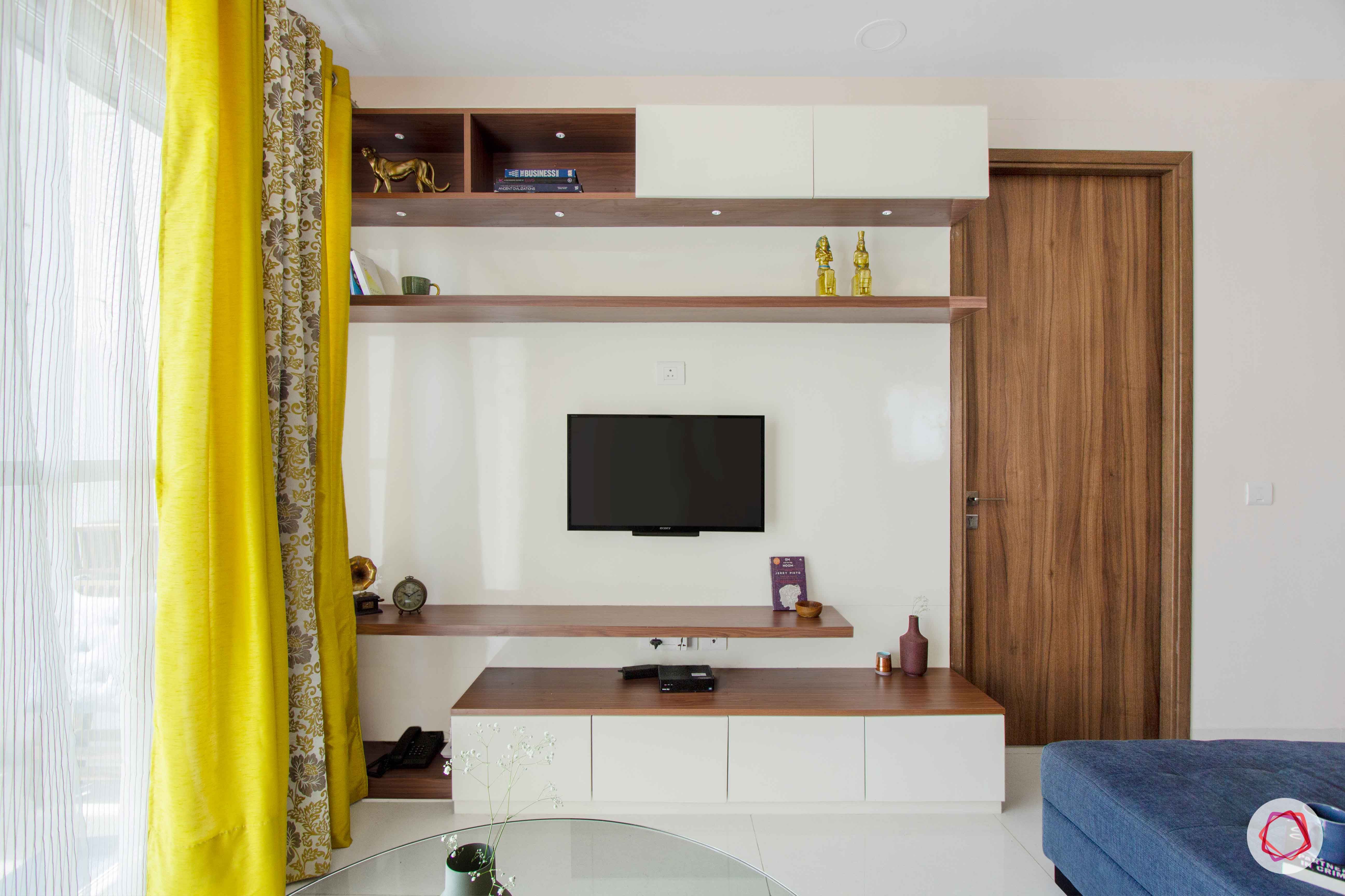 snn raj greenbay-laminate tv unit-display shelves-wall ledges