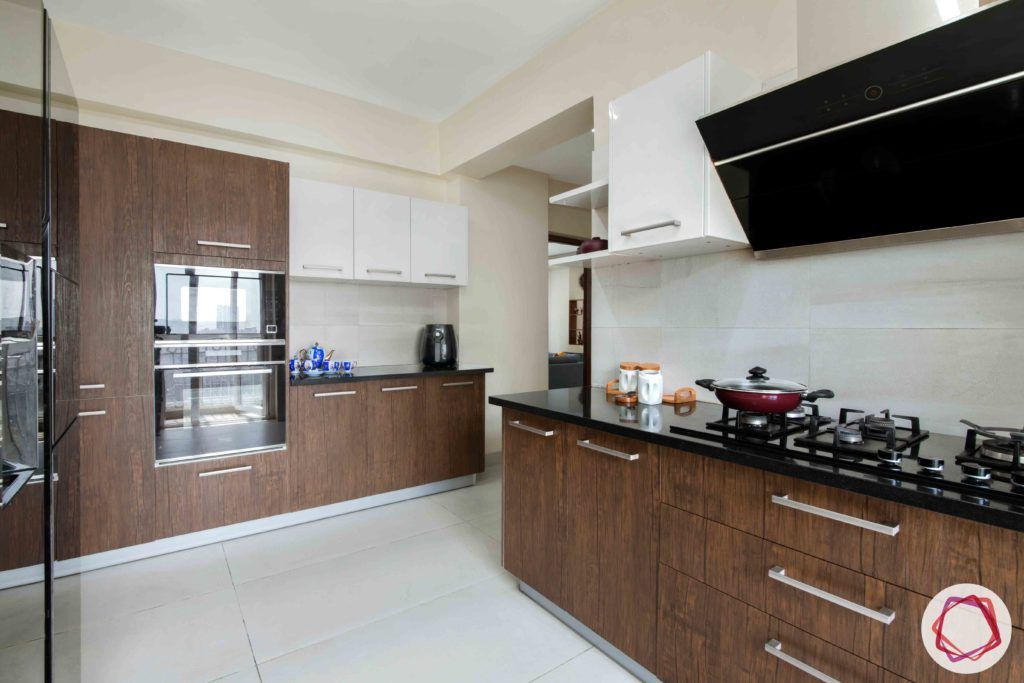 kitchen-white-brown-membrane-PU-cabinets-tall-unit