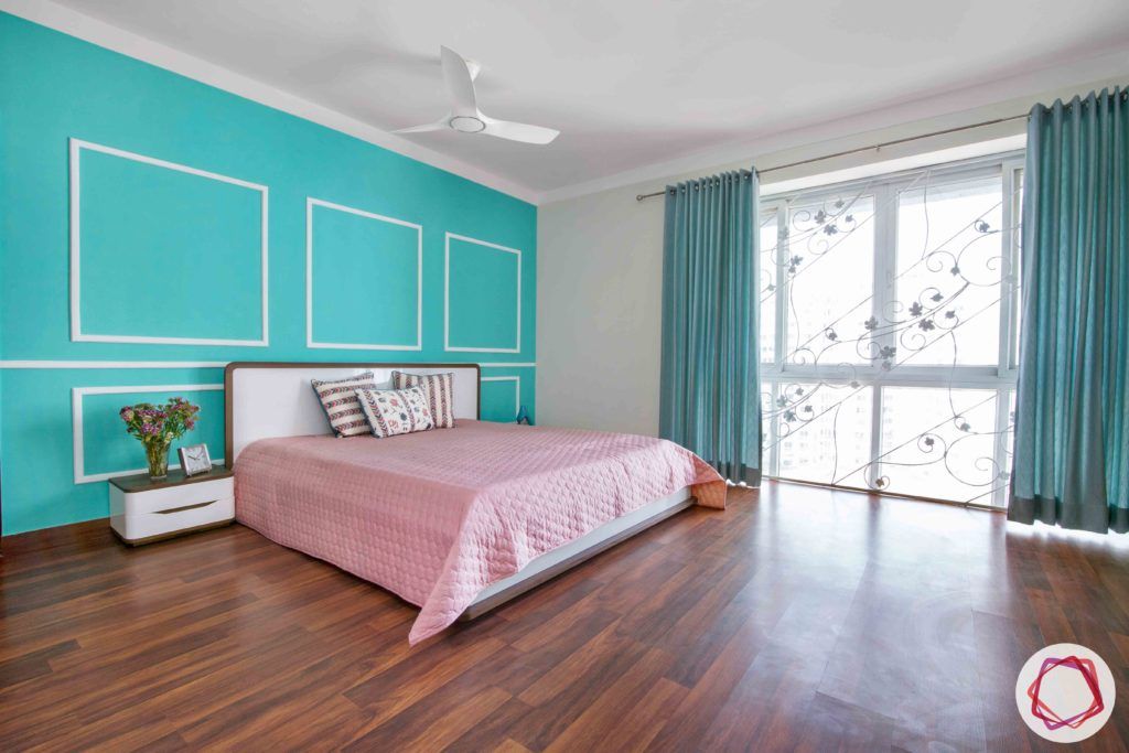 bedroom-girl-teal-wall-jali-wooden-floor