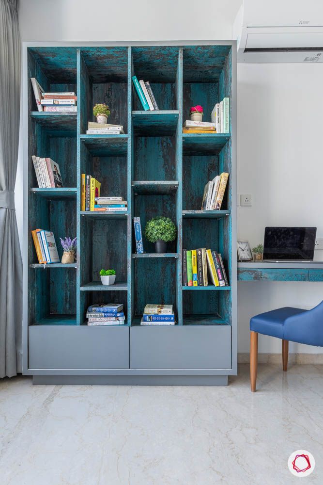 oberoi goregaon-guest bedroom-bookshelf-library-study table