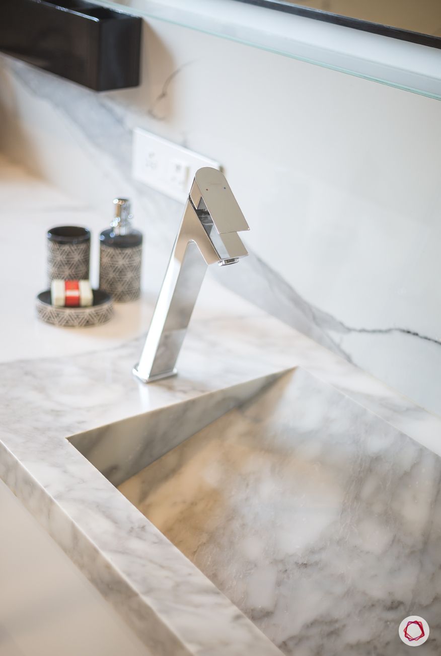 bathroom decor-faucets-marble-sink-white