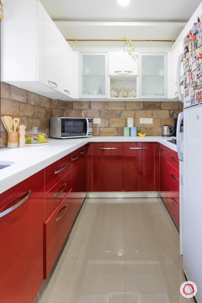modern house images-kitchen-c shape kitchen-red base units