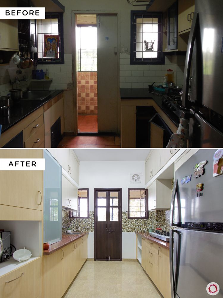 Simple kitchen designs for Indian homes-full-layout-before-after