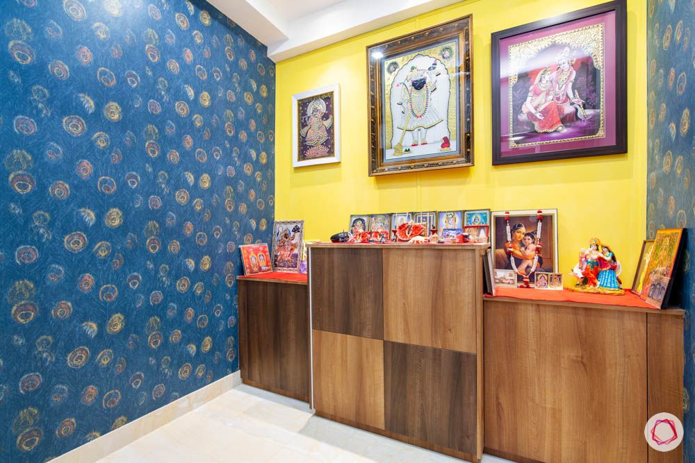 jaypee greens noida-blue wallpaper designs-pooja room designs