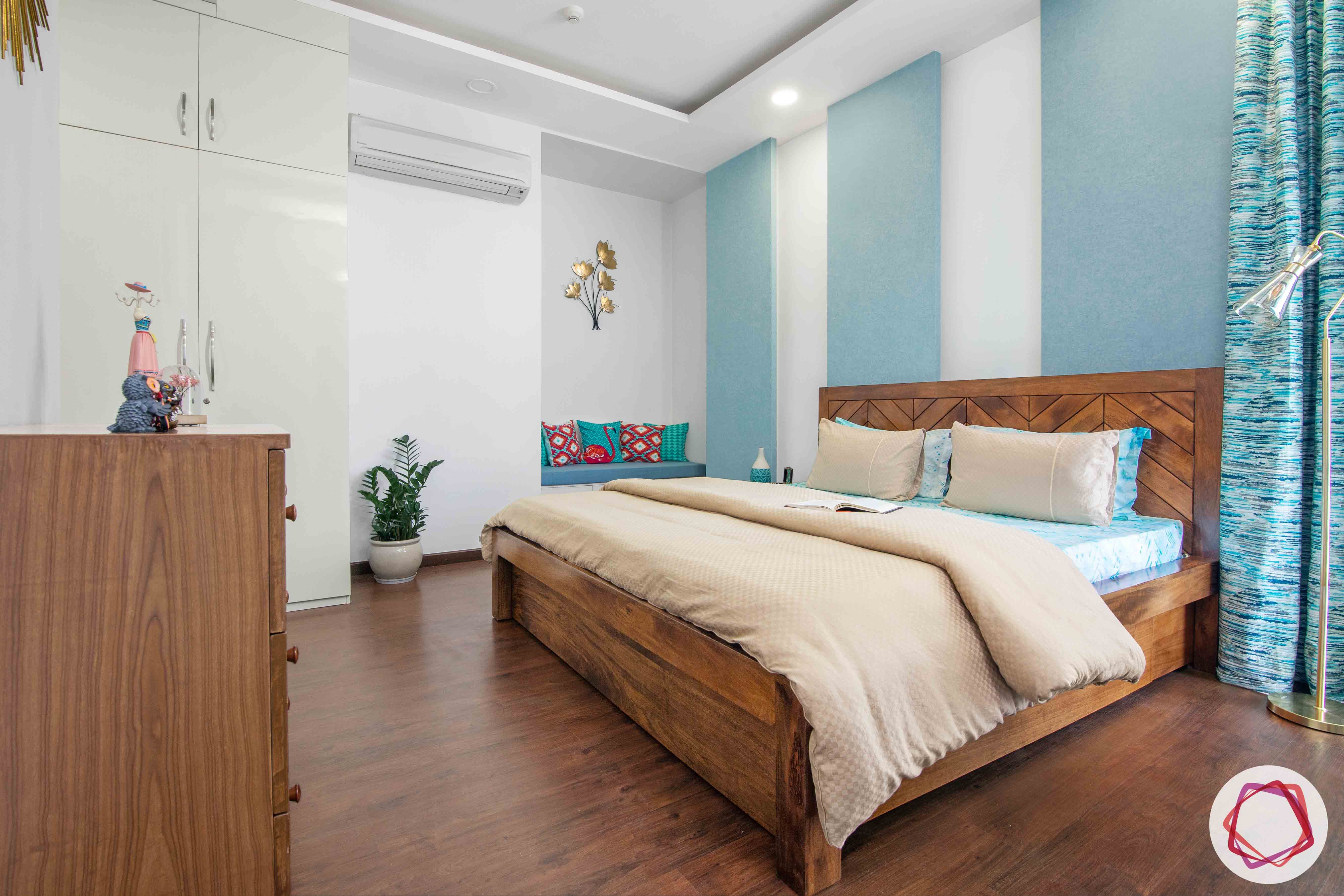 ireo victory valley-master bedroom-wooden flooring-wooden bed-wooden sideboard