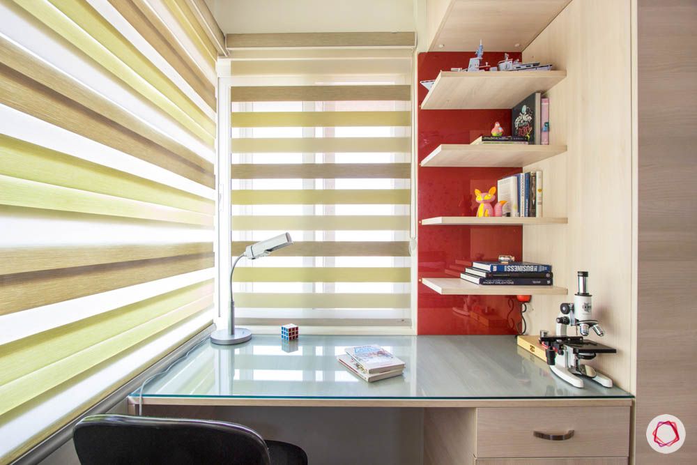 daughter-bedroom-blinds-study-red-panel-glass-top