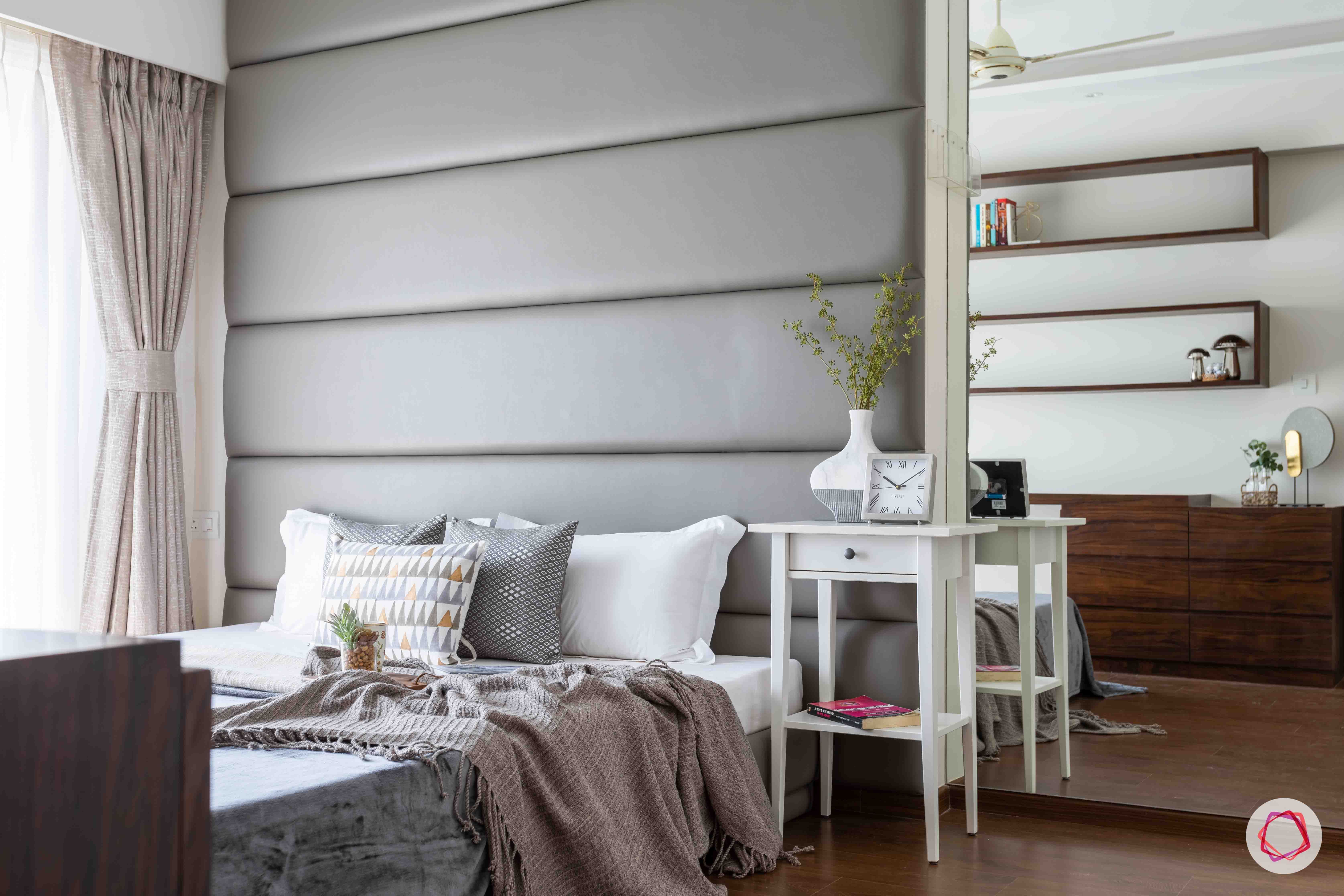 dream room-grey headboard designs-wall mirror ideas